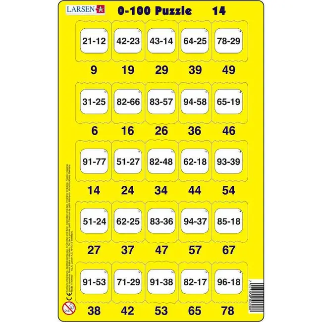 Set 16 Puzzle-uri 0 - 100, 25 Piese Larsen LRP48 BBJLRP48_Initiala