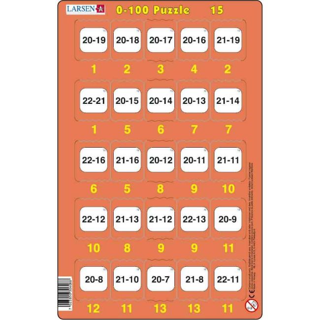 Set 16 Puzzle-uri 0 - 100, 25 Piese Larsen LRP48 BBJLRP48_Initiala
