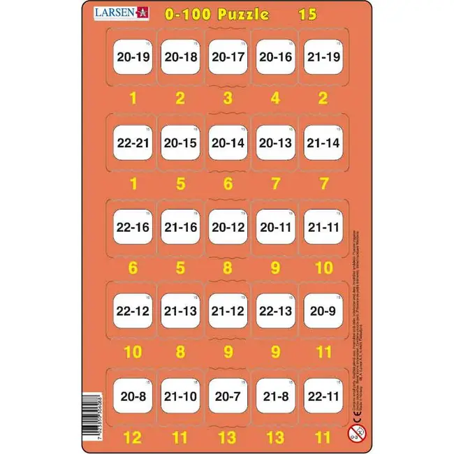 Set 16 Puzzle-uri 0 - 100, 25 Piese Larsen LRP48 BBJLRP48_Initiala
