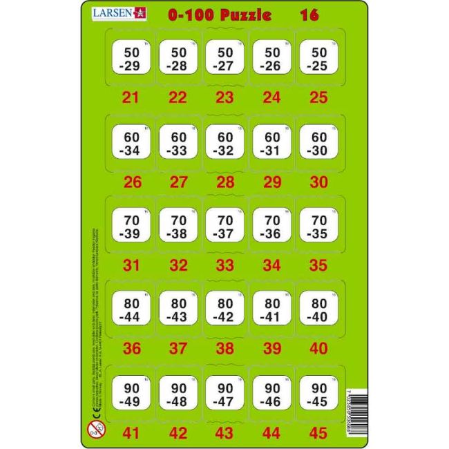 Set 16 Puzzle-uri 0 - 100, 25 Piese Larsen LRP48 BBJLRP48_Initiala
