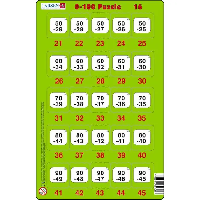 Set 16 Puzzle-uri 0 - 100, 25 Piese Larsen LRP48 BBJLRP48_Initiala