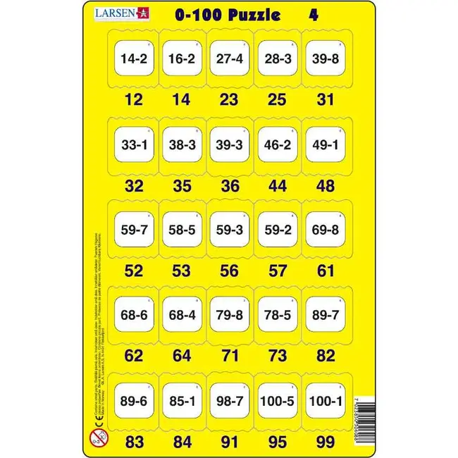 Set 16 Puzzle-uri 0 - 100, 25 Piese Larsen LRP48 BBJLRP48_Initiala
