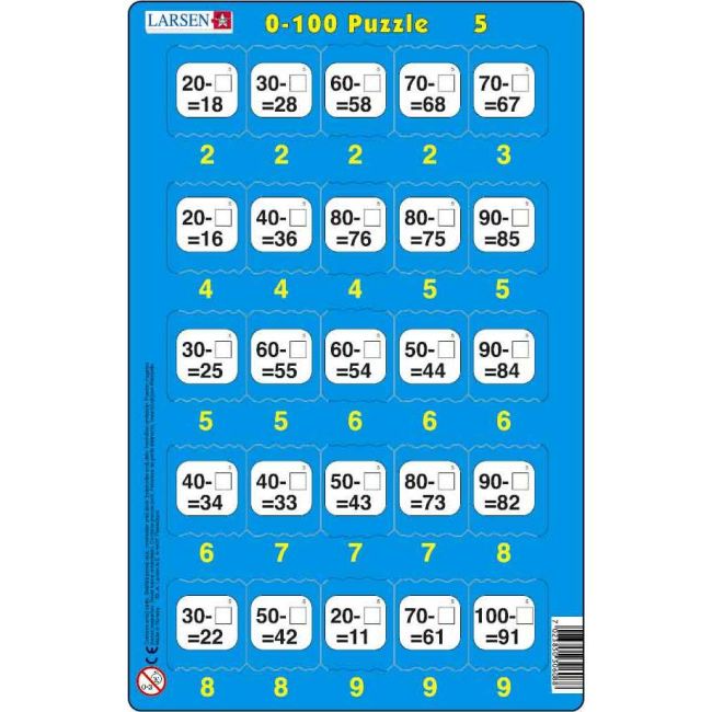 Set 16 Puzzle-uri 0 - 100, 25 Piese Larsen LRP48 BBJLRP48_Initiala