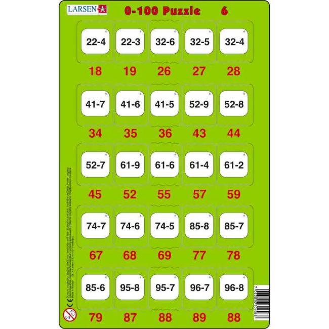 Set 16 Puzzle-uri 0 - 100, 25 Piese Larsen LRP48 BBJLRP48_Initiala