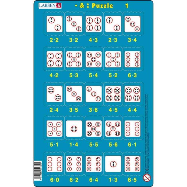 Set 16 Puzzle-uri Inmultire si Impartire, 25 Piese Larsen LRP49 BBJLRP49_Initiala