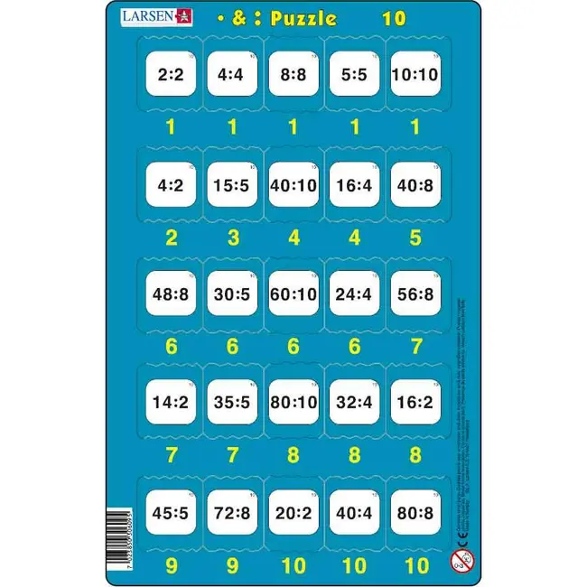 Set 16 Puzzle-uri Inmultire si Impartire, 25 Piese Larsen LRP49 BBJLRP49_Initiala