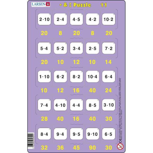 Set 16 Puzzle-uri Inmultire si Impartire, 25 Piese Larsen LRP49 BBJLRP49_Initiala