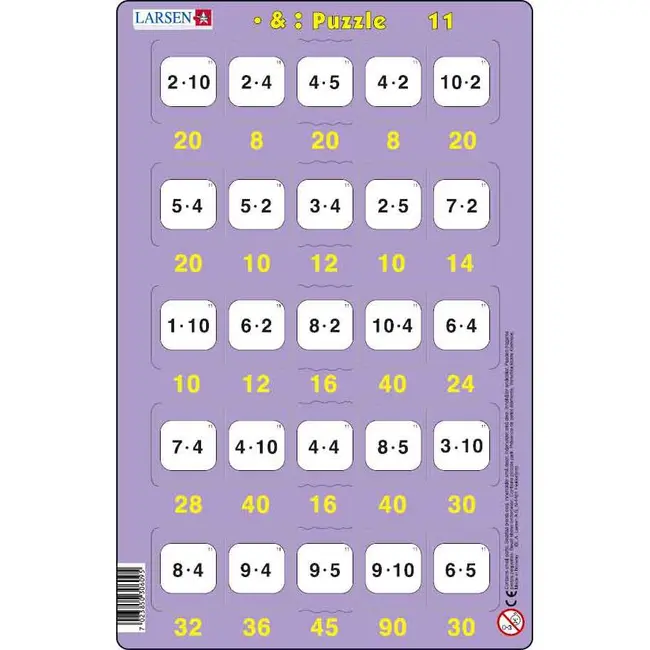 Set 16 Puzzle-uri Inmultire si Impartire, 25 Piese Larsen LRP49 BBJLRP49_Initiala