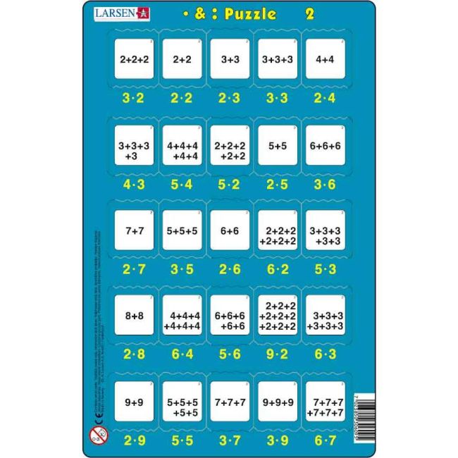 Set 16 Puzzle-uri Inmultire si Impartire, 25 Piese Larsen LRP49 BBJLRP49_Initiala