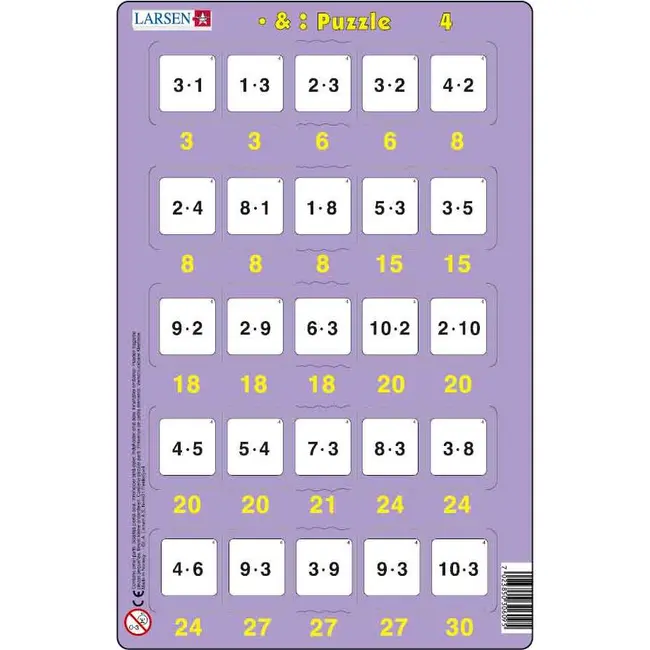 Set 16 Puzzle-uri Inmultire si Impartire, 25 Piese Larsen LRP49 BBJLRP49_Initiala
