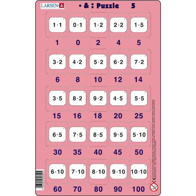 Set 16 Puzzle-uri Inmultire si Impartire, 25 Piese Larsen LRP49 BBJLRP49_Initiala
