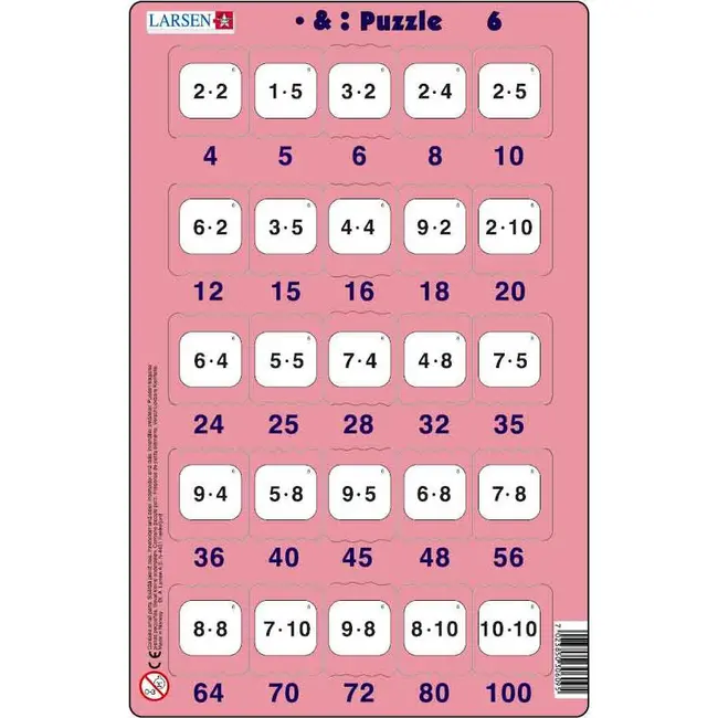 Set 16 Puzzle-uri Inmultire si Impartire, 25 Piese Larsen LRP49 BBJLRP49_Initiala