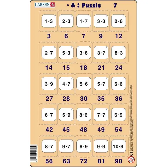 Set 16 Puzzle-uri Inmultire si Impartire, 25 Piese Larsen LRP49 BBJLRP49_Initiala