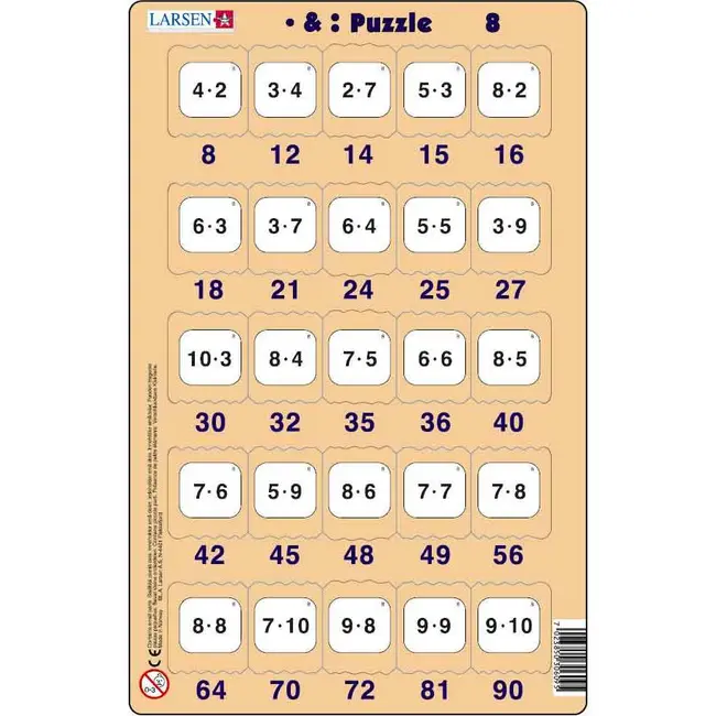 Set 16 Puzzle-uri Inmultire si Impartire, 25 Piese Larsen LRP49 BBJLRP49_Initiala