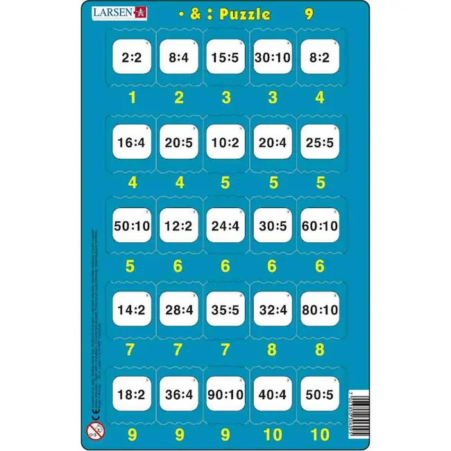 Set 16 Puzzle-uri Inmultire si Impartire, 25 Piese Larsen LRP49 BBJLRP49_Initiala