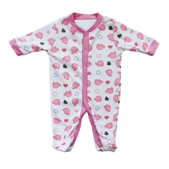 Set 2 bucati salopeta cu maneca lunga Pink Elephant 18-24 luni BBXSB-SLEEP-02-18-24