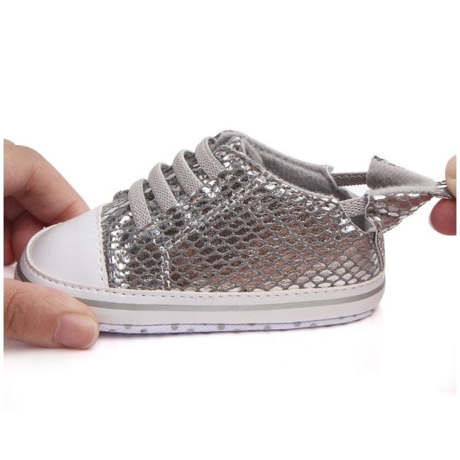 Adidasi argintii bebelusi - Glamour (Marime Disponibila: 9-12 luni) - IRD0788-1-p2.9-12 luni