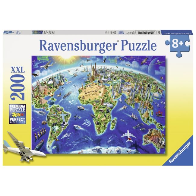 PUZZLE HARTA CU MONUMENTELE LUMII, 200 PIESE - ARTRVSPC12722