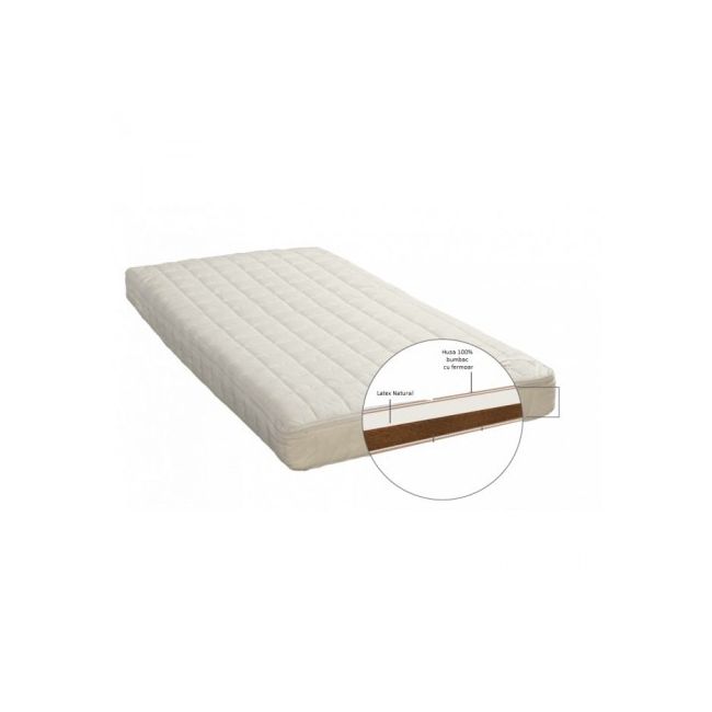 Saltea Pentru Copii, Cocos 6 Cm Latex 3 Cm Cu Husa Detasabila Bumbac Cashmere, 120x60x10 Cm Pjbpjb_28