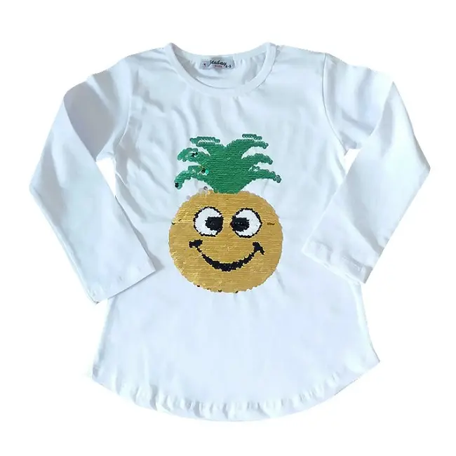 Bluzita alba cu paiete schimbatoare - Ananas MBTR22.7 ani