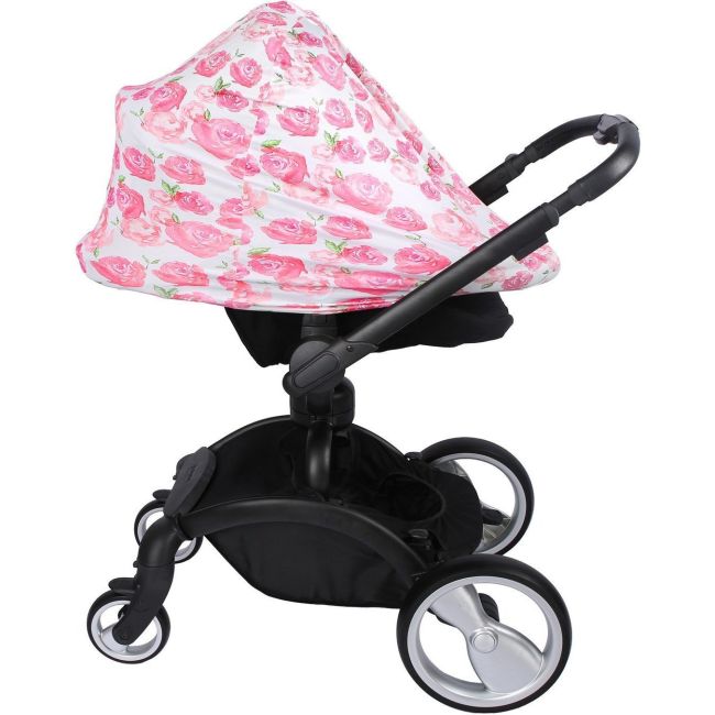 Husa multifunctionala 4 in 1- Esarfa alaptare, husa pentru cosulet auto, cos cumparaturi si scaun de masa Bambinice BN002 BBJBN002_Alb/Roz/Roses