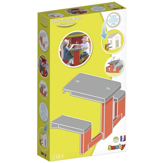 Masa de picnic cu doua banci smoby pentru casuta rosu hubs7600810902