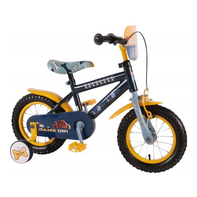 Bicicleta Volare pentru baieti 12 inch cu roti ajutatoare partial montata Puppy - SOLVOL99372