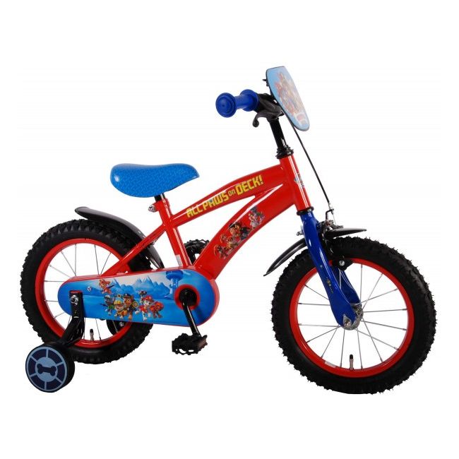 Bicicleta Volare pentru baieti 14 inch cu roti ajutatoare partial montata Paw Patrol - SOLVOL61450