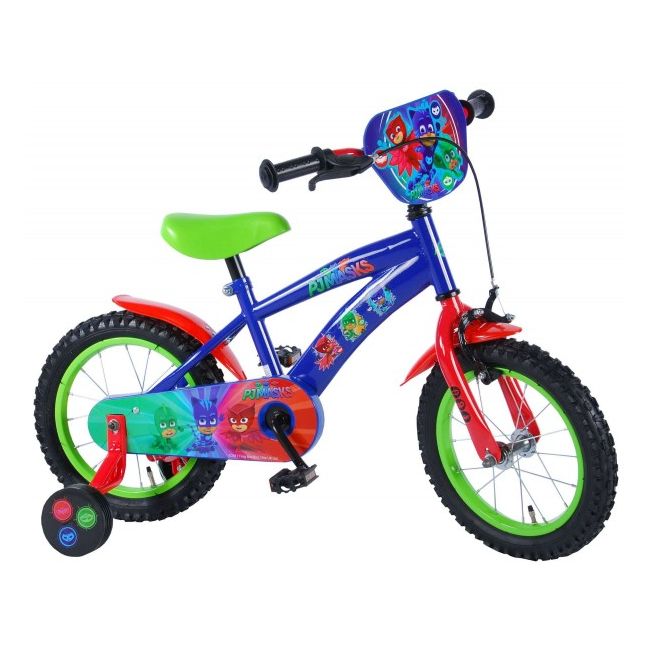 Bicicleta Volare pentru baieti 14 inch cu roti ajutatoare partial montata Pj Masks - SOLVOL71463