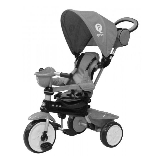 Tricicleta Volare Comfort 4 in 1 gri partial montata Qplay - SOLVOL892