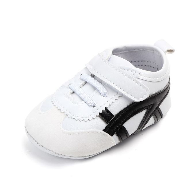 Adidasi bebelusi - Alb cu negru - MDD2065-3-p21.6-9 luni