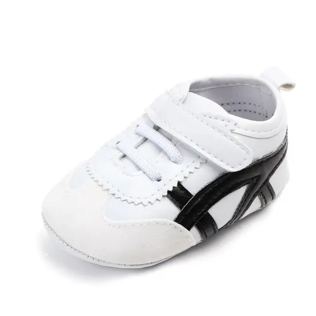 Adidasi bebelusi - Alb cu negru - MDD2065-3-p21.6-9 luni