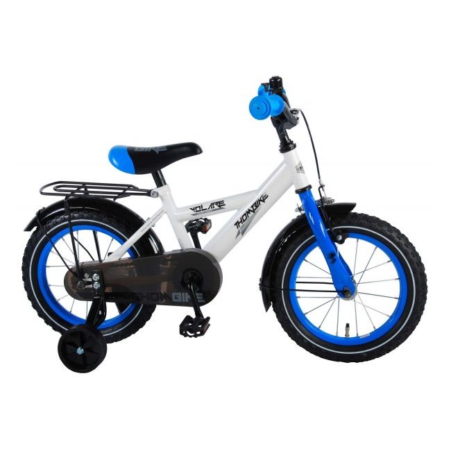 Bicicleta Volare pentru baieti 14 inch partial montata Thombike Alb cu Albastru - SOLVOL91404