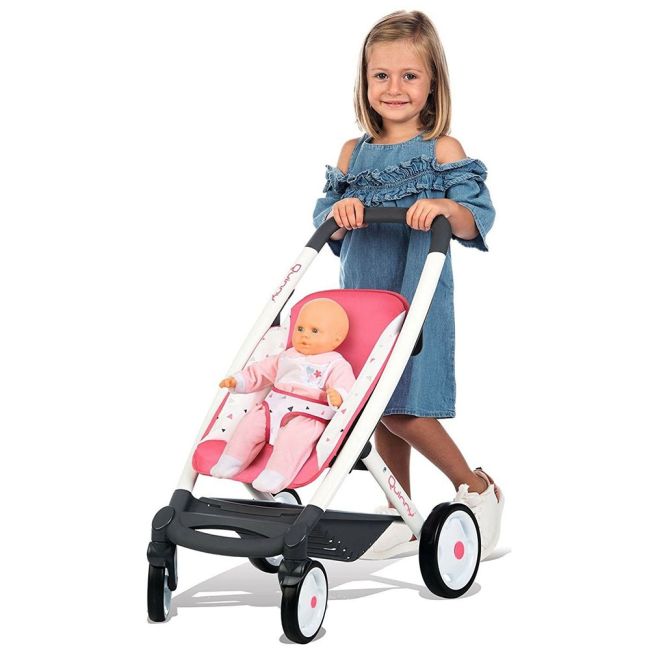 Carucior pentru papusi smoby quinny combi 3 in 1 roz hubs7600253198
