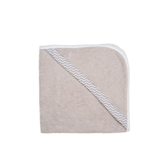 Prosop cu capison si panglica moderna, culoare gri - 100 x 100 cm (0 luni - 2-3 ani)