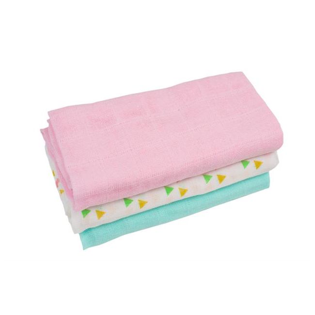 Set 3 museline bebe 100% bumbac - 80x80 cm