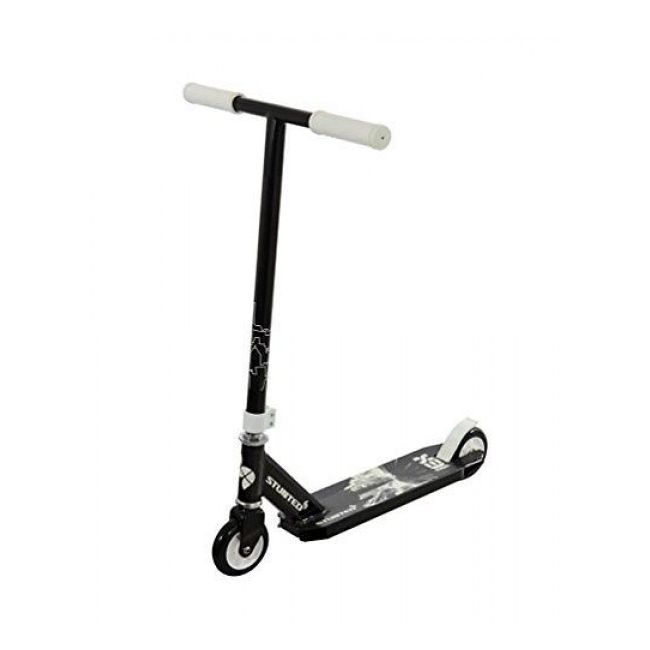 Trotineta MVS cu doua roti pentru sarituri Stunted EX alb si negru - SOLMVSM14576