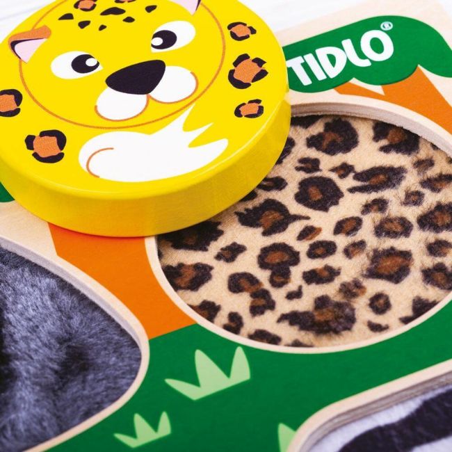 Puzzle senzorial din lemn - safari