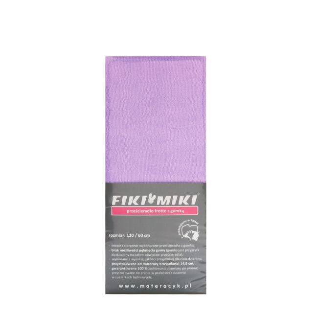 Cearsaf cu elastic din frotir mov 120/60 cm ERFF05105