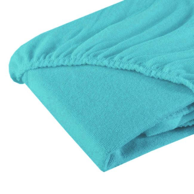 Cearsaf cu elastic din frotir turcoaz 120/60 cm ERFF05107