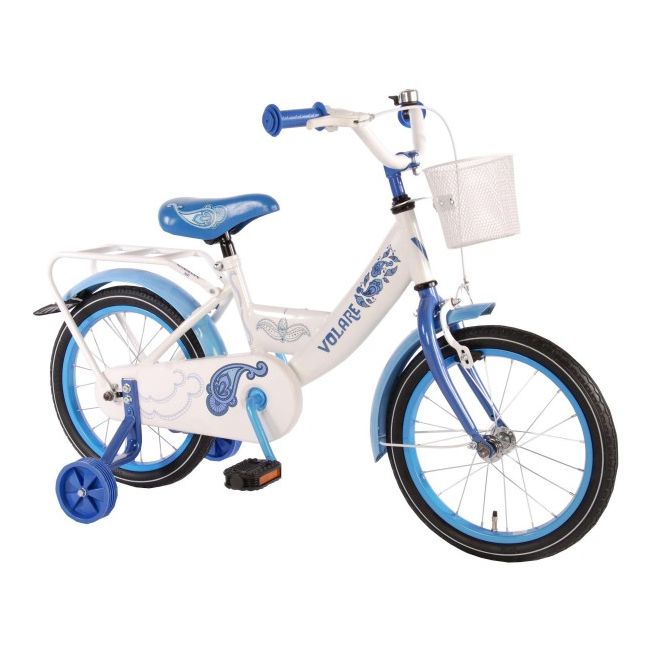 Bicicleta fete Volare Paisley 16 inch cu roti ajutatoare partial montata - SOLVOL71601