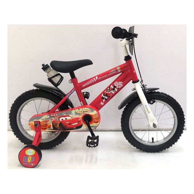 Bicicleta Volare Cars pentru baieti 14 inch cu roti ajutatoare partial montata - SOLVOL11448-CH-NL