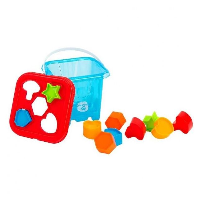 Galetusa cu piese de sortator Globo Vitamina G 10 piese geometrice multicolore - SOLGL05281