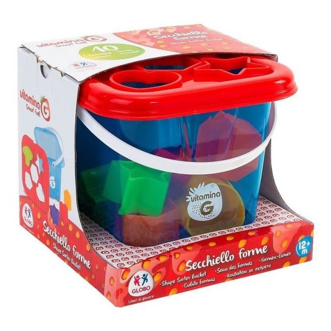 Galetusa cu piese de sortator Globo Vitamina G 10 piese geometrice multicolore - SOLGL05281