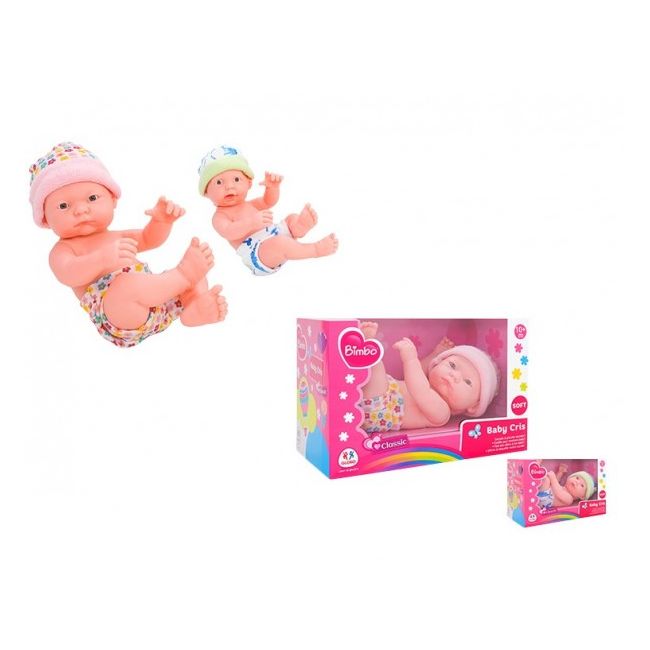 Papusa bebelus nou nascut Globo Bimbo cu scutec si caciulita 24cm - SOLGL38438