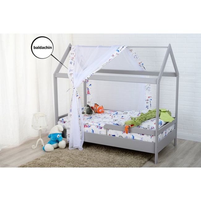 BabyNeeds - Baldachin din voal pentru patut, Aventura pe mare, Albastru BYNBN190