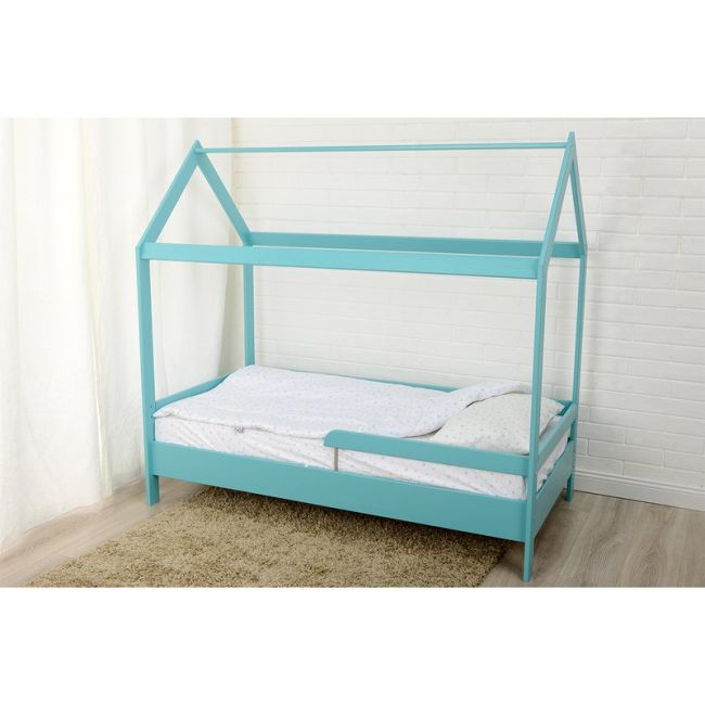 BabyNeeds - Lenjerie patut 3 piese 160x80 cm, Alb cu stelute albastru deschis BYNBN188