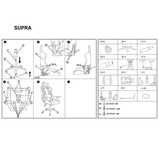 Scaun gaming sl supra negru - rosu drm4749