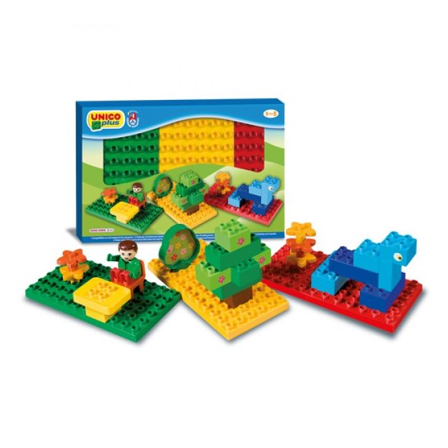Set 3 placi Unico pentru constructie colorate - SOLUN8521