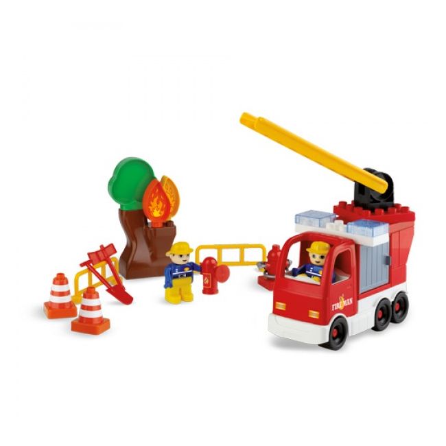 Set constructie Unico Camion Pompieri cu scara reglabila 43 piese - SOLUN8554